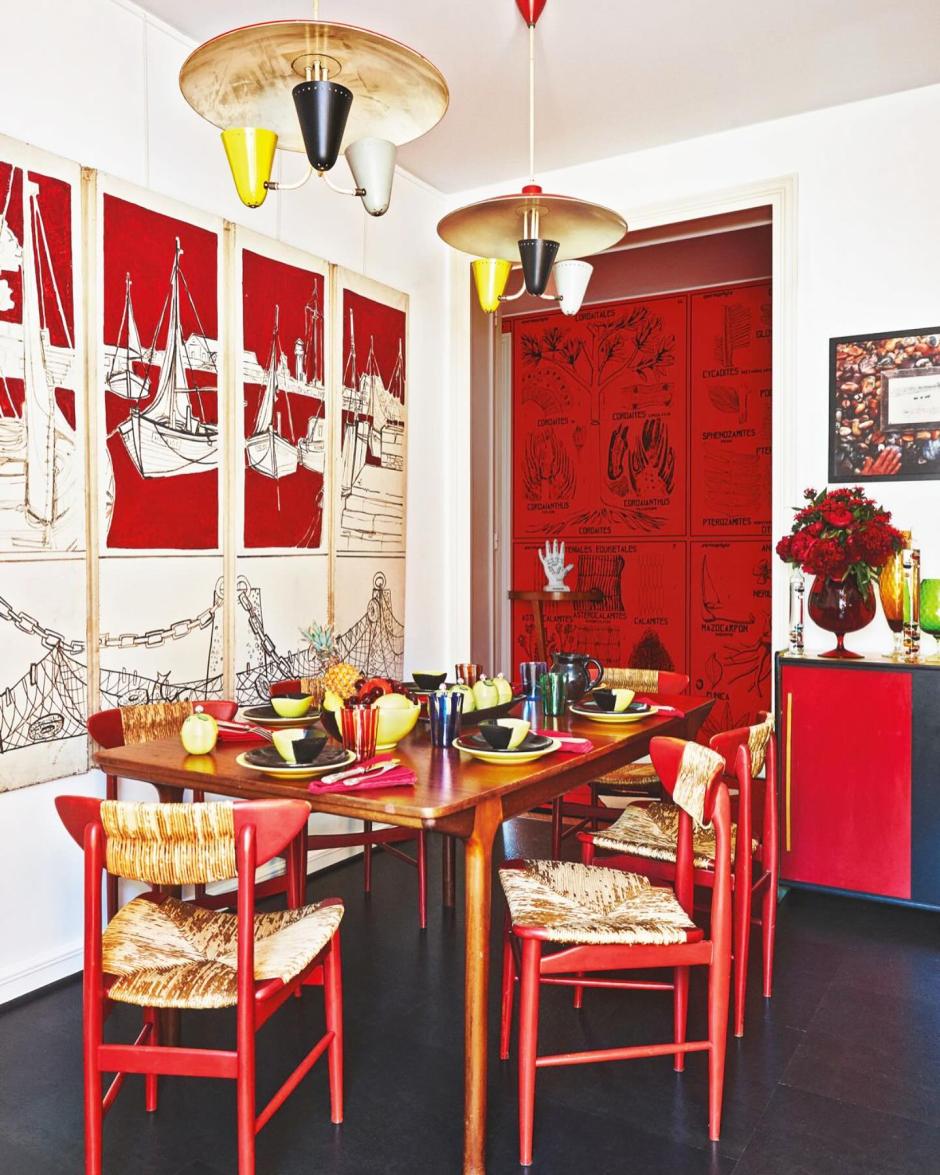 biombo del comedor de la casa de Inés sastre