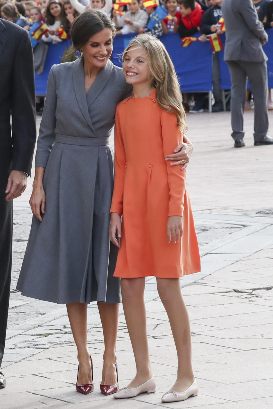 Spanish Kings Felipe VI (on his 50 birthday) and Letizia Ortiz with daughters Princess of Asturias Leonor de Borbon and Sofia de Borbon during the imposition of the necklace of the Order " Golden Fleece / Toison de Oro " on 30 Tuesday January 2018