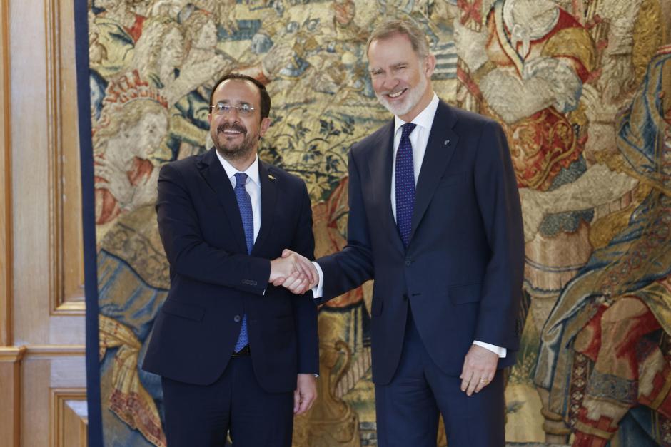Don Felipe con el presidente de la República de Chipre, Nikos Christodoulides
