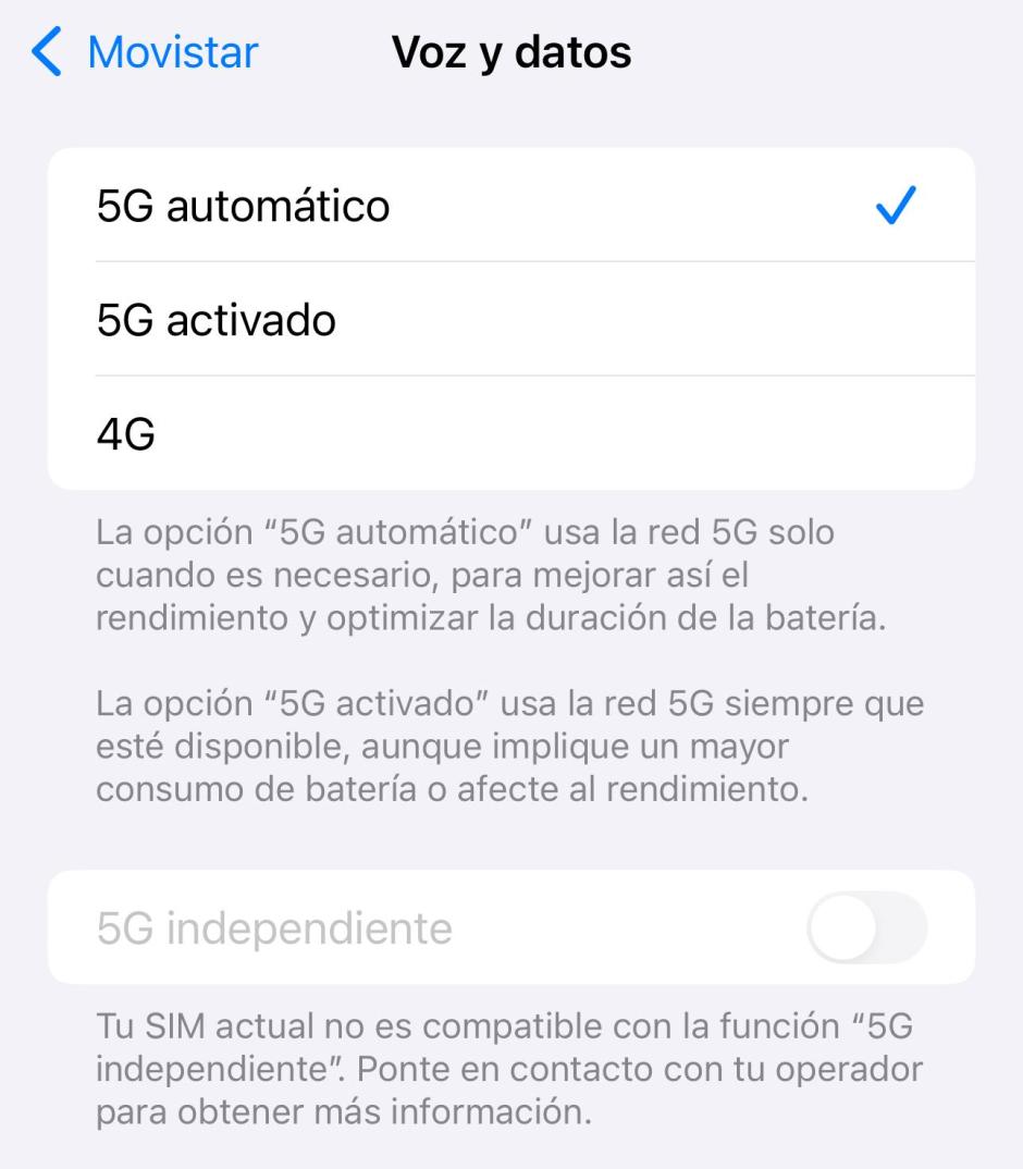 Movistar y Vodafone no permiten la conexión 2G en un iPhone