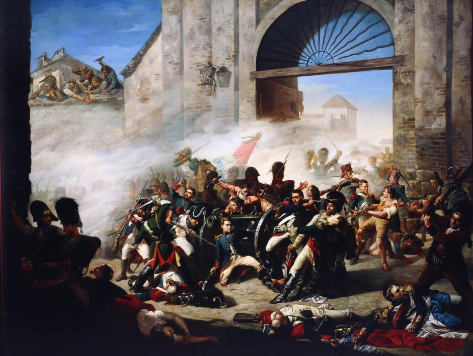 Muerte de Daoiz y defensa del Parque de Monteleón. Obra de Manuel Castellano