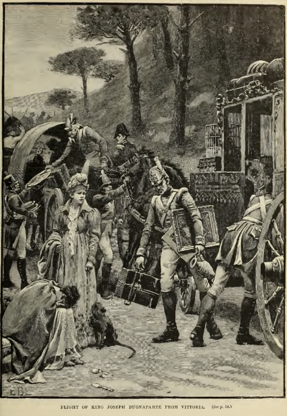 Huida del rey José Bonaparte de Vitoria