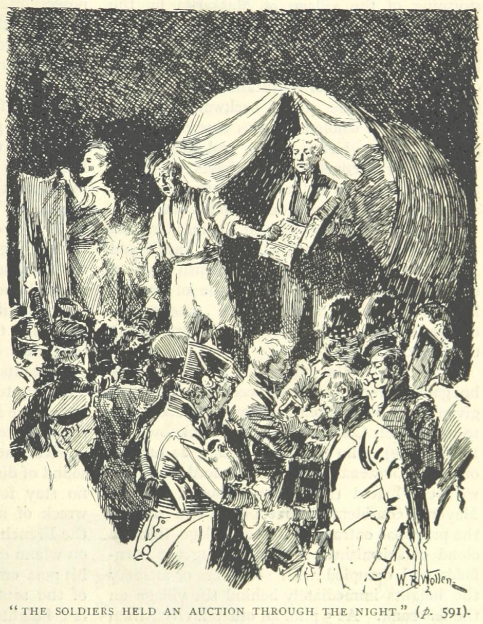 Subasta del botín entre los soldados tras la batalla