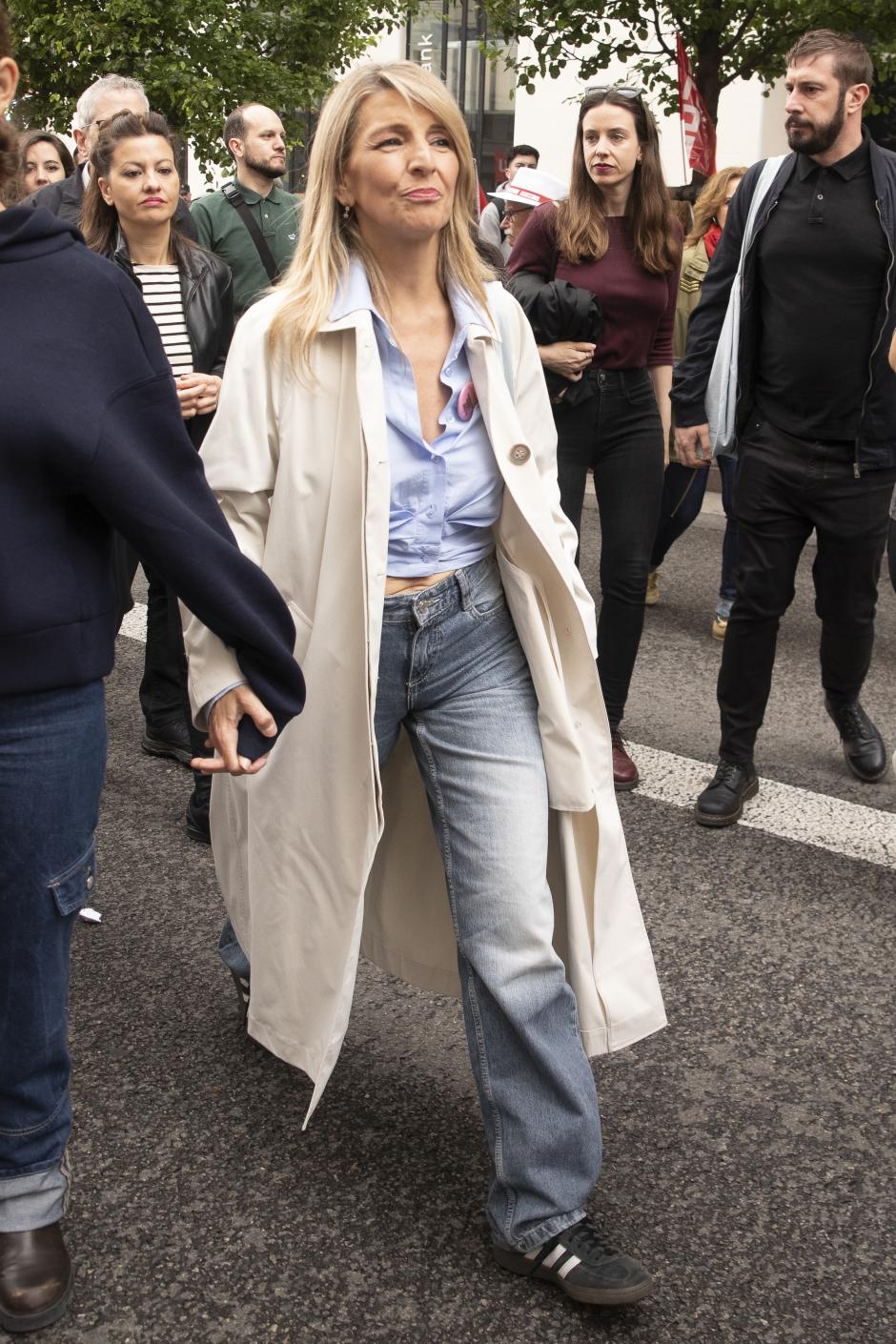 Yolanda Diaz during a demonstration in Madrid, 1 May 2025