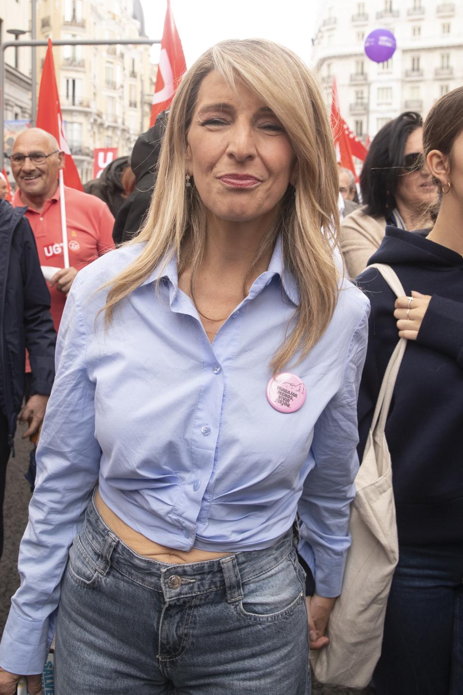Yolanda Díaz con camisa crop