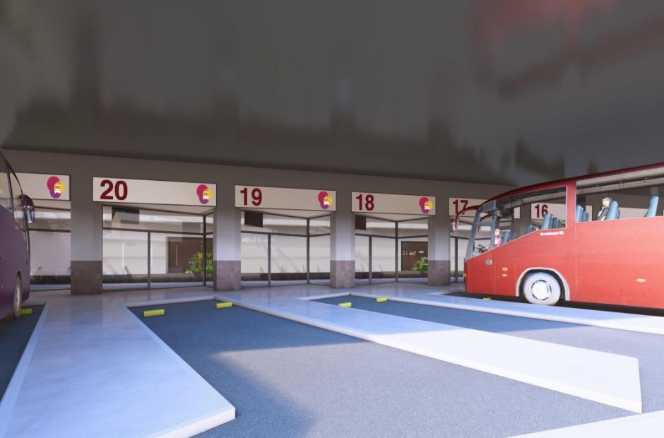 Recreación de la estación de autobuses de Valladolid una vez remodelada