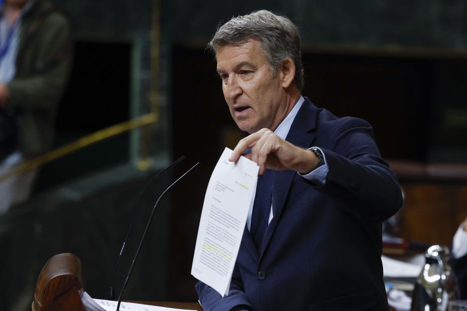 Alberto Núñez Feijóo, durante el debate