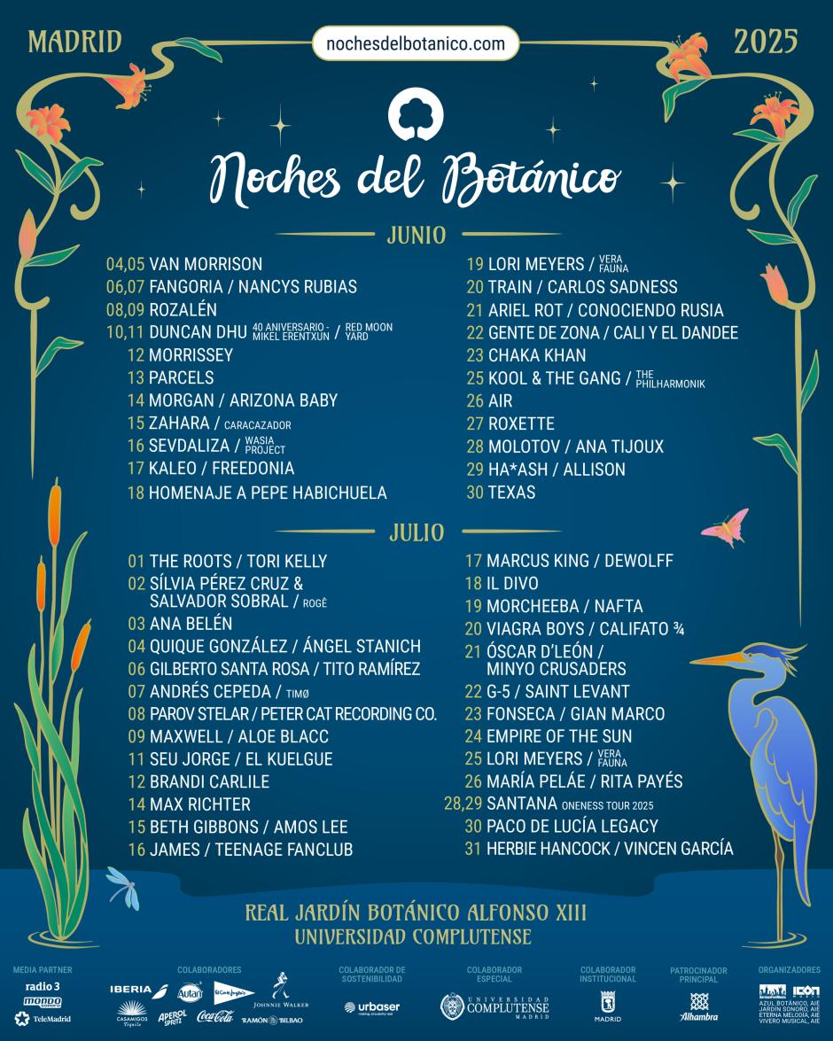 Cartel de las Noches del Botánico 2025