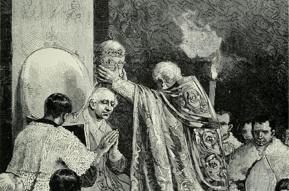 Coronación del Papa León XIII, en una ilustración de 1900