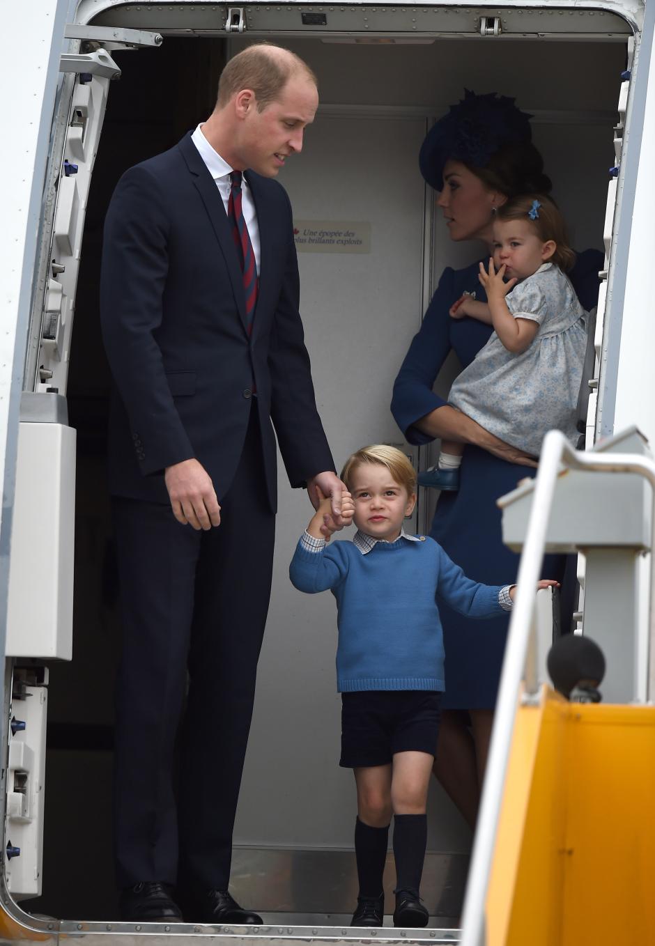 Britain's Prince William and his wife Kate Middleton, the Duke and Duchess of Cambridge, along with their children Prince George and Princess Charlotte during official visit to Canada arrive in Victoria, British Columbia, Saturday, Sept. 24, 2016.