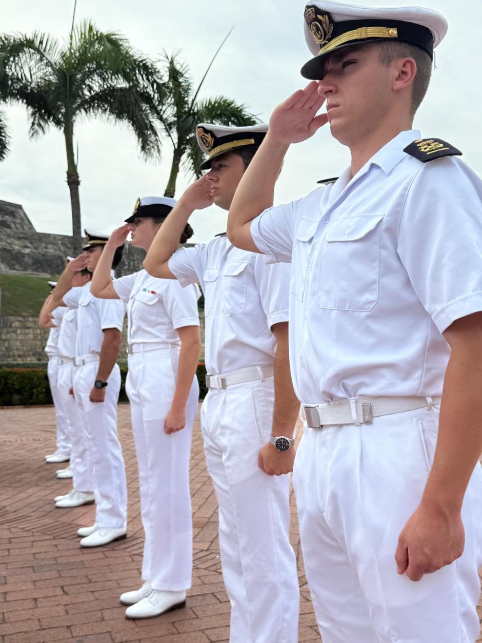 La Heredera de la Corona y sus compañeros, en el homenaje celebrado en Cartagena de Indias