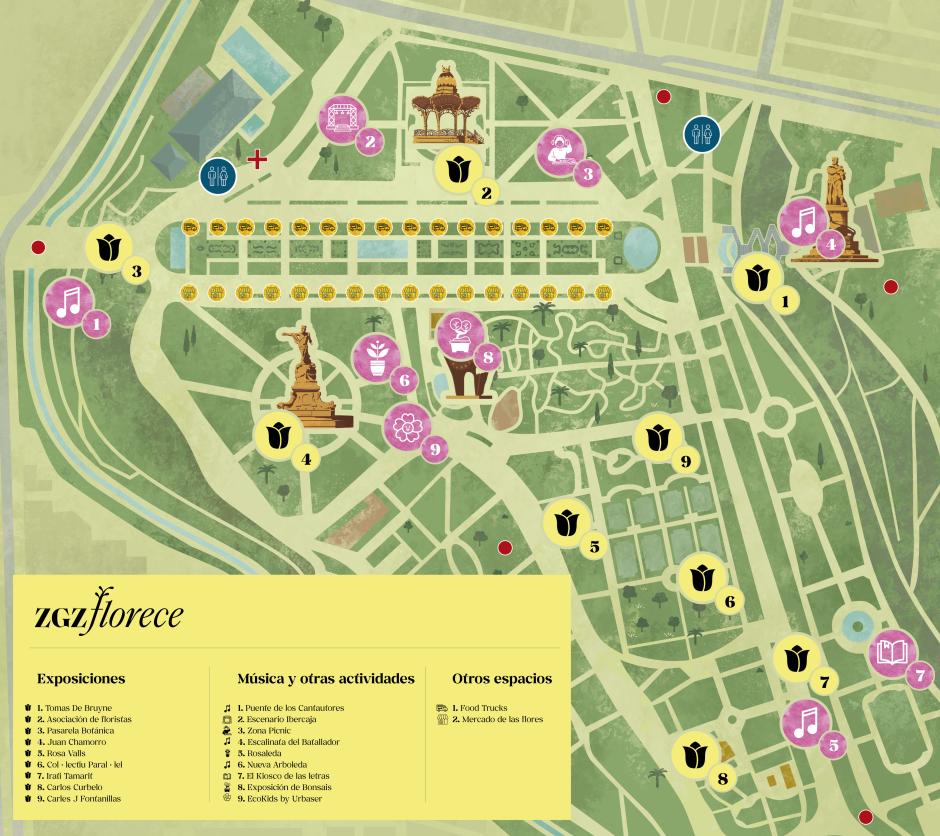 Plano de Zaragoza Florece