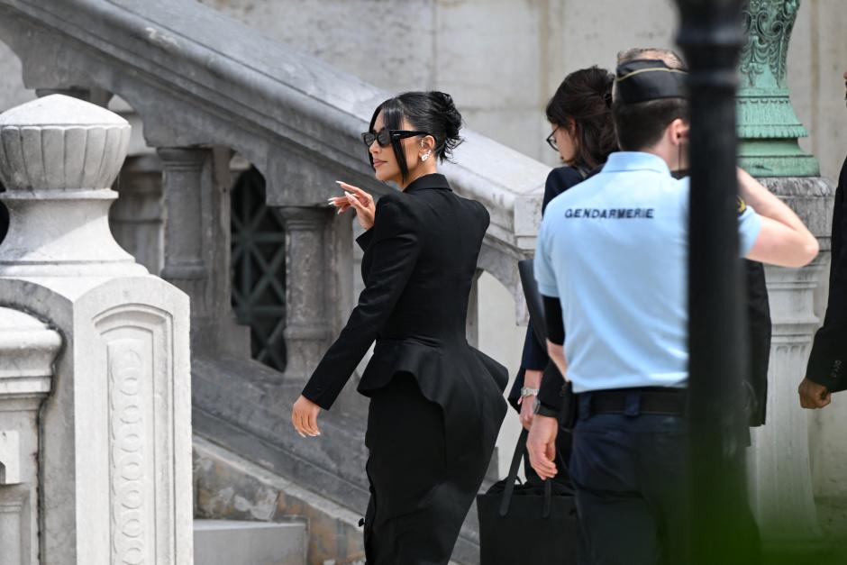 Kim Kardashian with her mother and lawyers arrive at the courthouse in Paris, France on May 13, 2025.