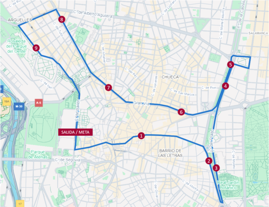 Recorrido de la carrera popular X  aniversario, que se celebrará el domingo 15 de junio