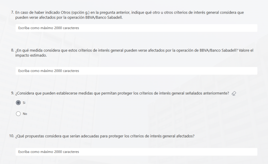 Consulta pública sobre la OPA de BBVA a Sabadell II
