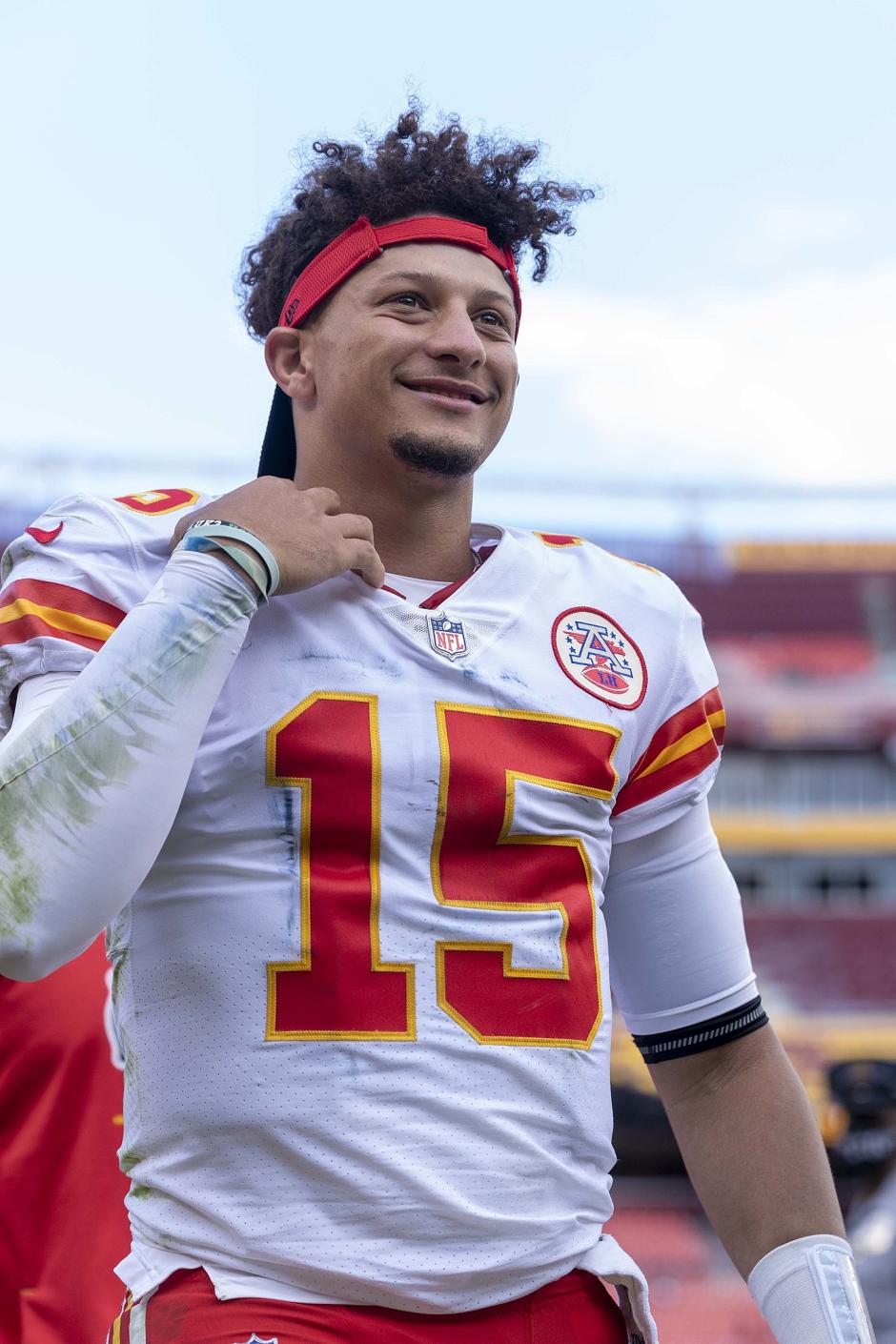 Patrick Mahomes, la estrella de los Kansas City Chiefs, con los colores de la bandera de España en su equipación.