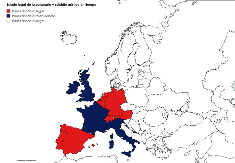 Estado legal de la eutanasia y suicidio asistido en Europa