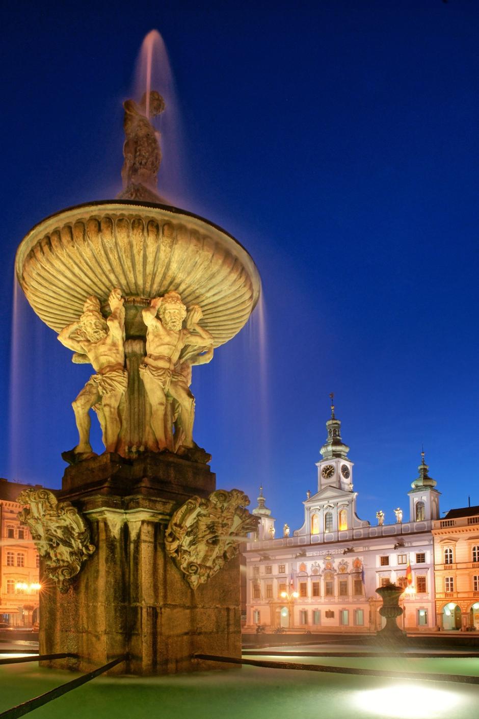 Fuente de Sansón en Ceske Budejovice.