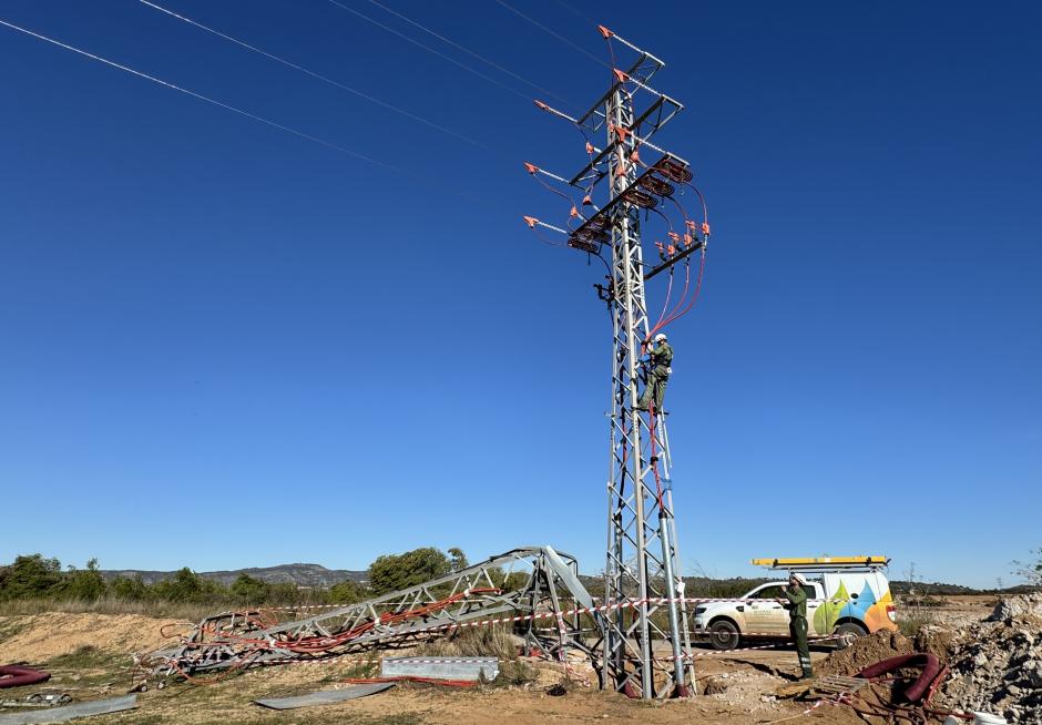 Trabajos de reconstrucción de instalaciones de Iberdrola en la Comunidad Valenciana