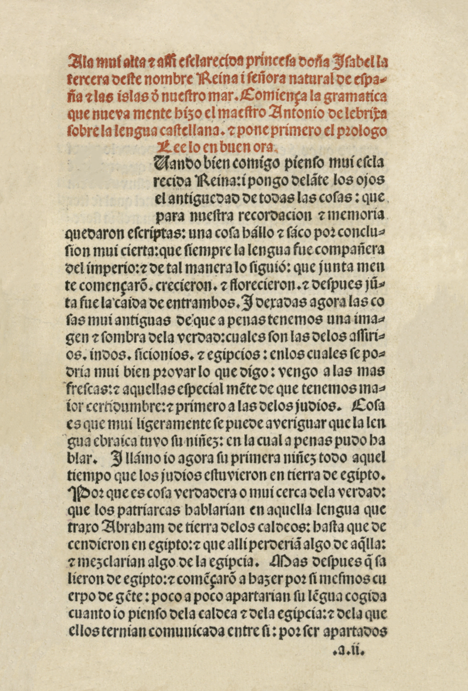 Gramática castellana de Antonio de Nebrija, publicada por primera vez el 18 de agosto de 1492 en Salamanca