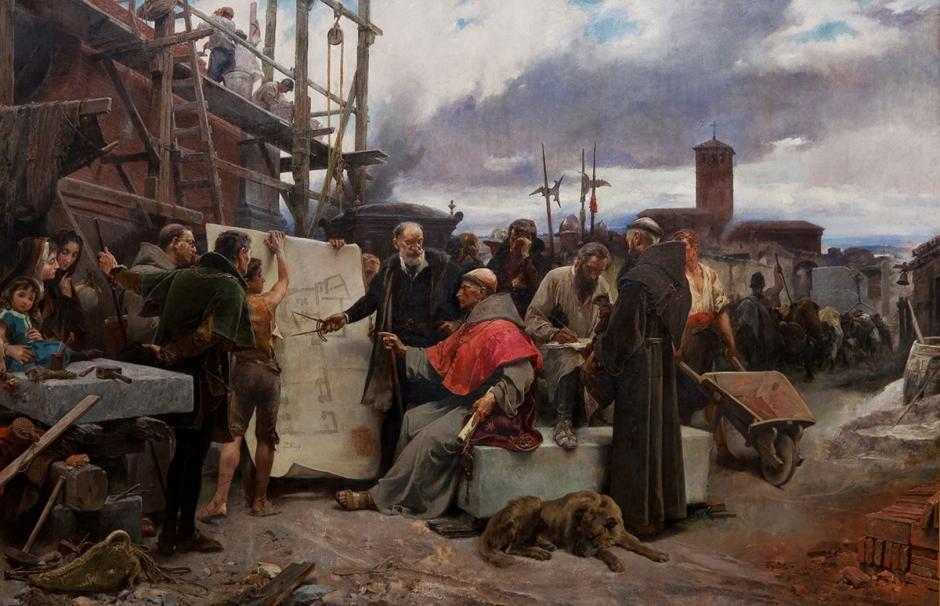 Cisneros, fundador del Hospital de la Caridad de Illescas por Alejandro Ferrant (1892)