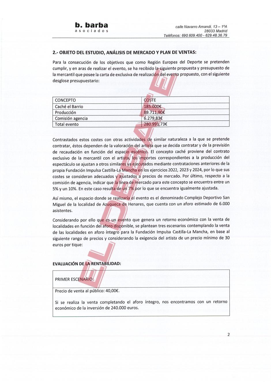 Informe de mercado sobre el concierto de El Barrio