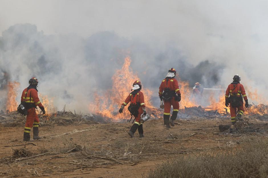 La Unidad Militar de Emergencias se encuentra ya totalmente preparada para la temporada de incendios. En la imagen, simulacro de la UME