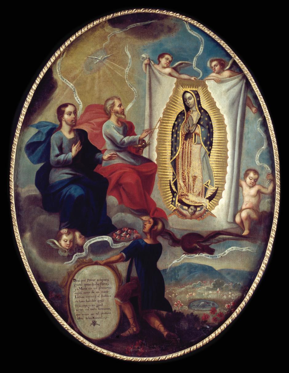 El Padre Eterno pintando a la Virgen de Guadalupe, atribuido a Joaquín Villegas