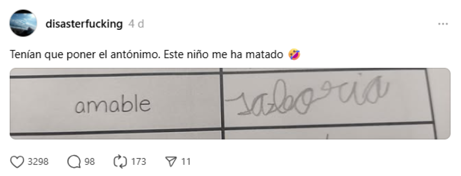 Respuesta del niño en el examen