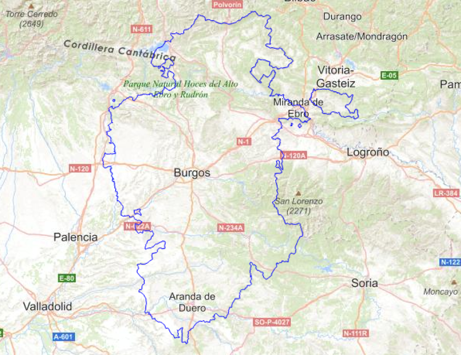 Mapa de Burgos