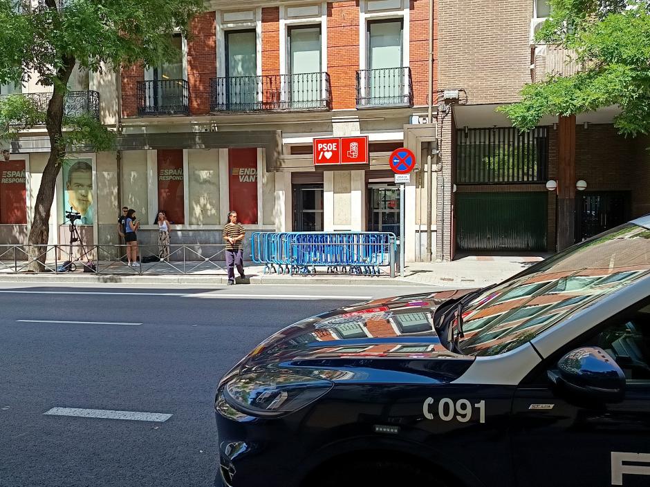 Sede socialista en la calle Ferraz de Madrid este jueves