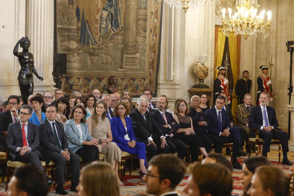 Don Felipe, Sánchez y algunas de las autoridades que han acudido al 40 aniversario del Tratado de adhesión de España a la UE