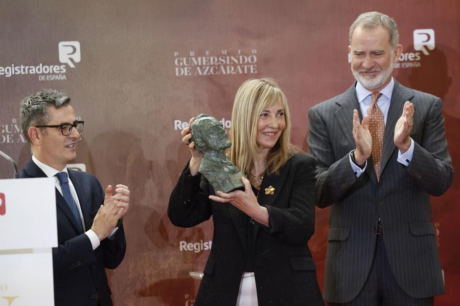 El Rey, la presidenta del Tribunal Supremo y el ministro Bolaños