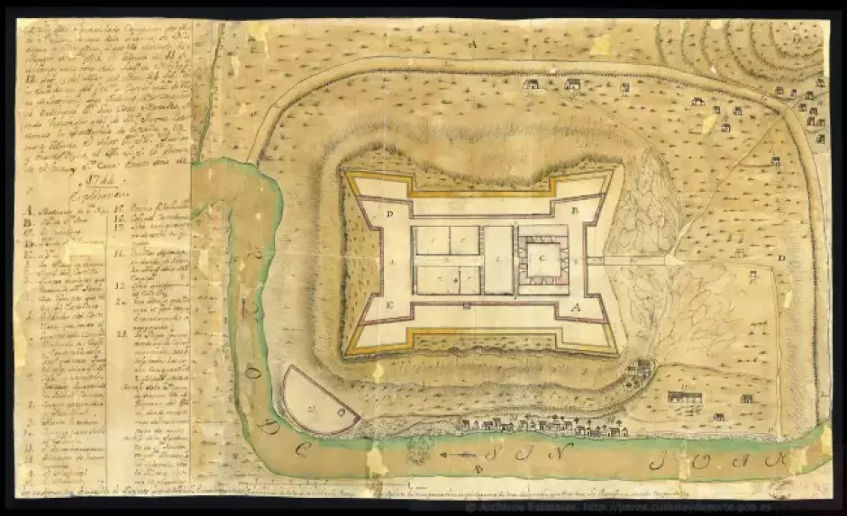 Planta Castillo Río San Juan. 1744