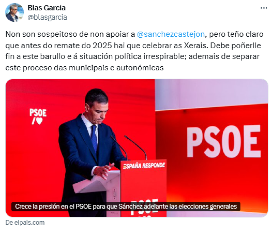 Tuit publicado por el alcalde de Ames