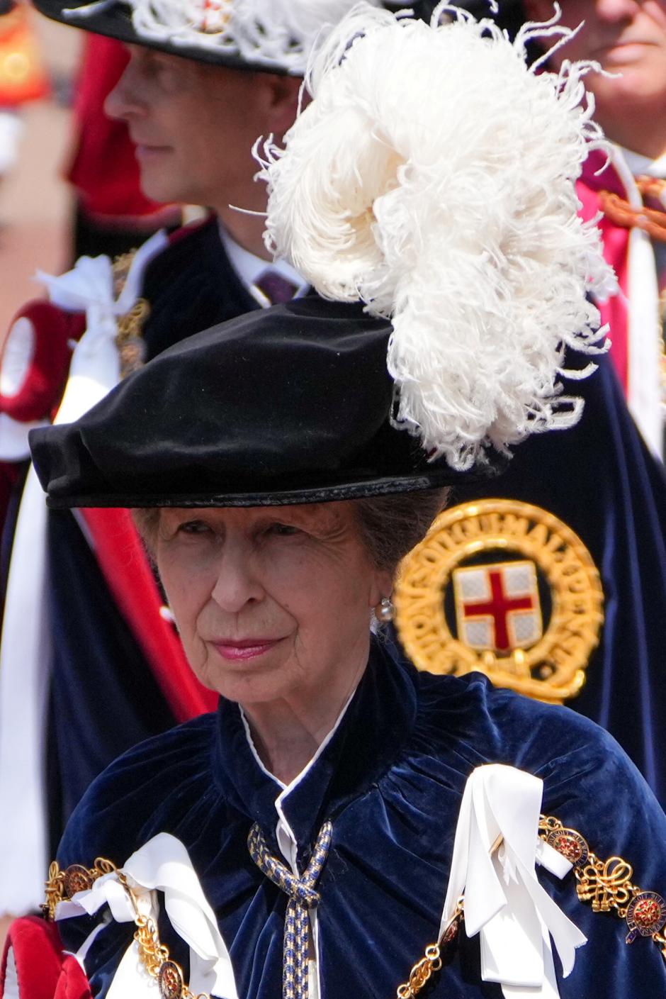 The Princess Royal attending the annual Order of the Garter Service at St George's Chapel, Windsor Castle. Picture date: Monday June 16, 2025. *** Local Caption *** .