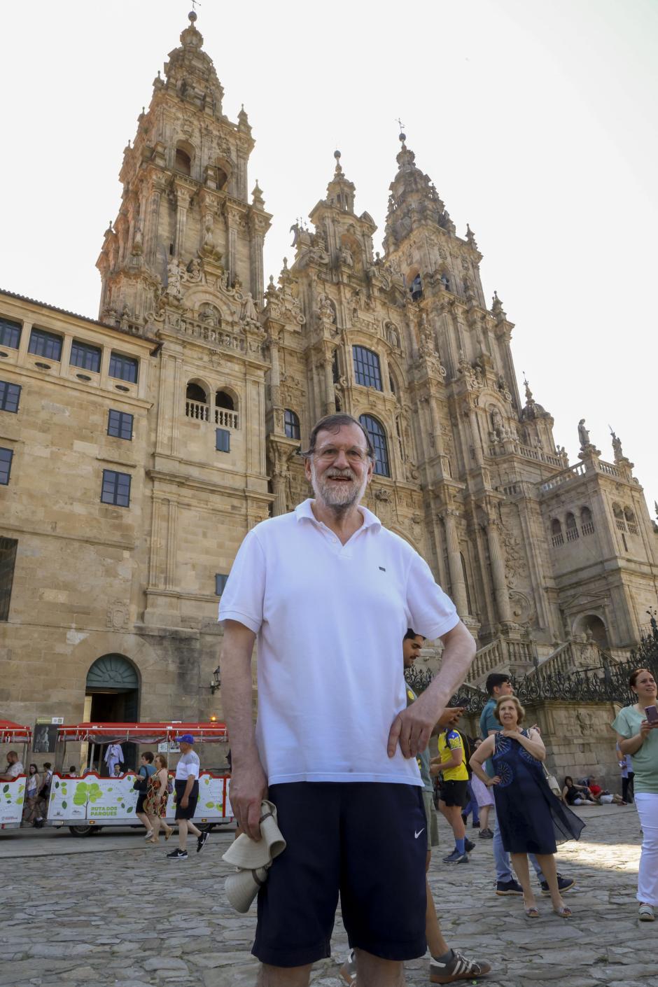 Mariano Rajoy, en la plaza del Obradoiro