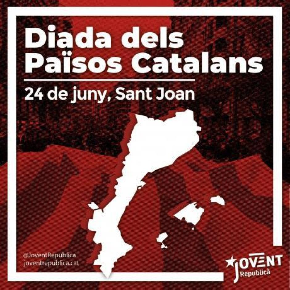 Cartel de las juventudes de ERC publicitando el 'Dia de los países catalanes'