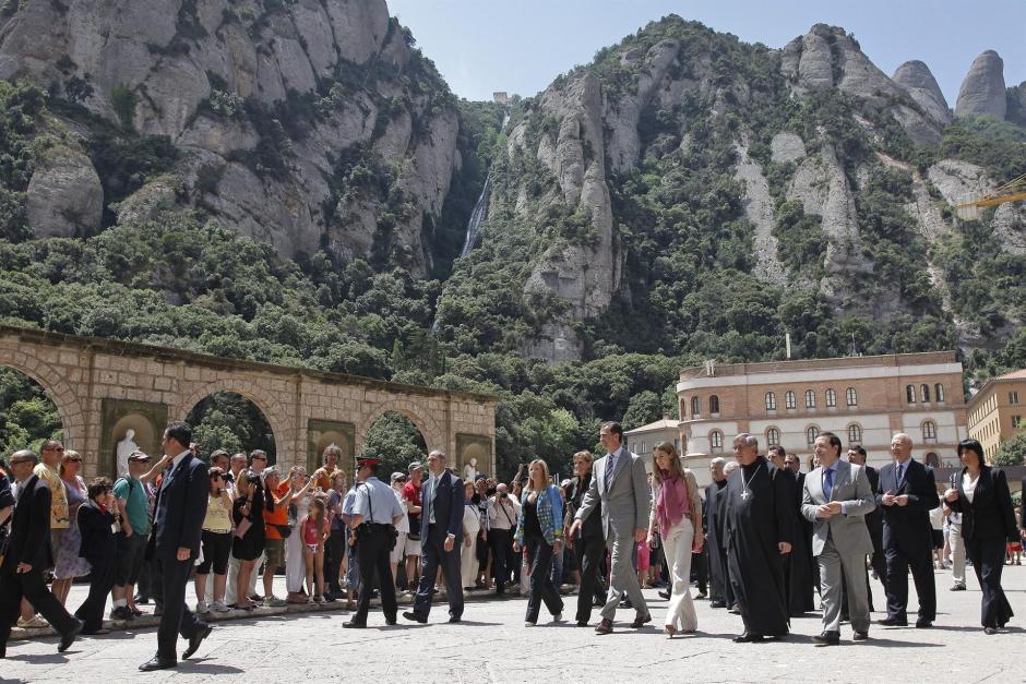 Don Felipe y Doña Letizia, en Montserrat durante la visita que realizaron en 2011