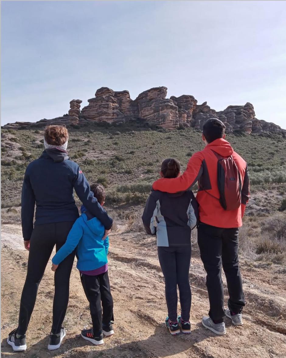 María Chivite con su familia