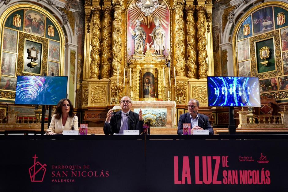 Imagen de la presentación de la iniciativa inmersiva 'Luz de San Nicolás' en la Iglesia de San Nicolás de Valencia