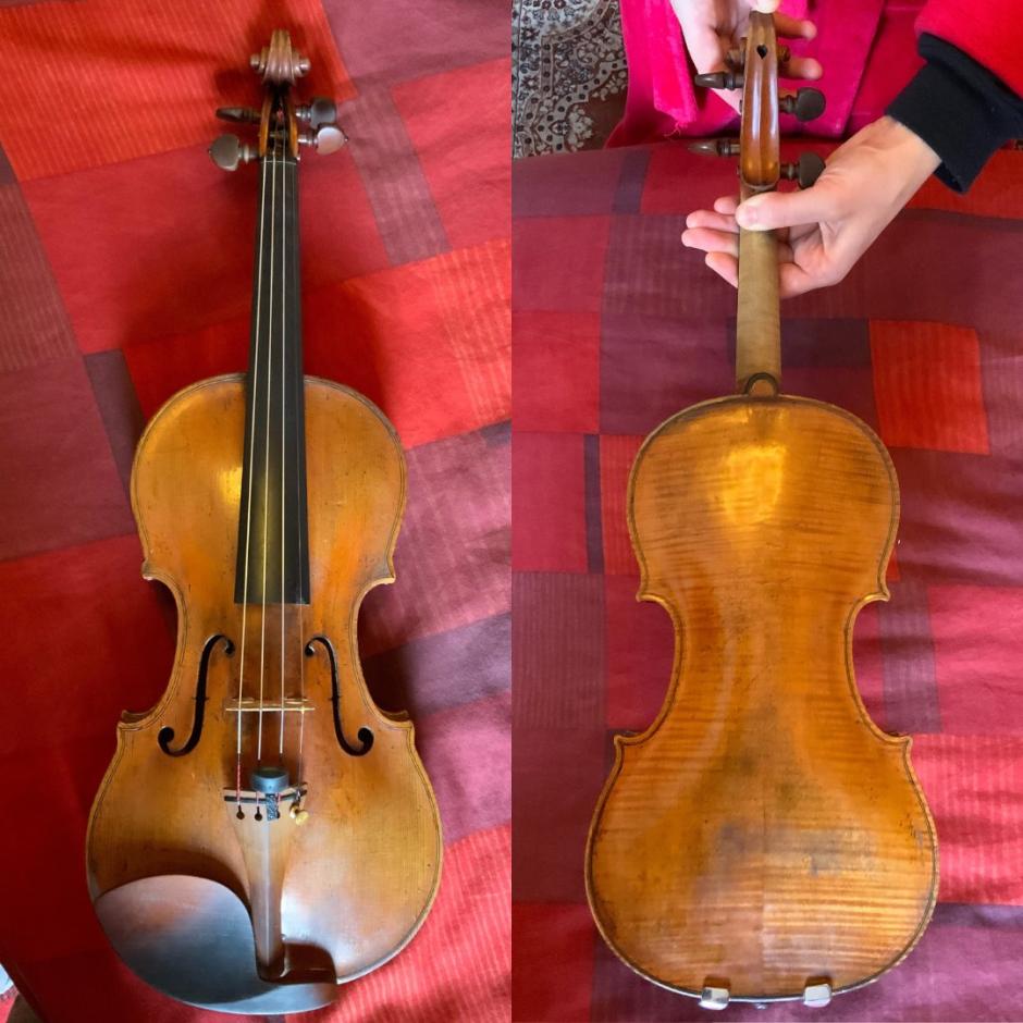 Imagen del violín robado difundida por la policía