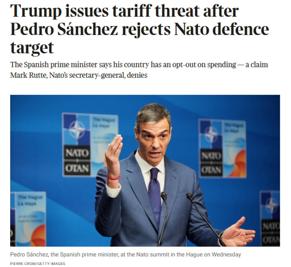 Crítica de The Times a Sánchez