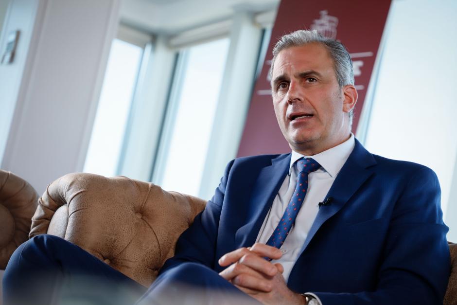 Javier Ortega Smith, durante un momento de la entrevista