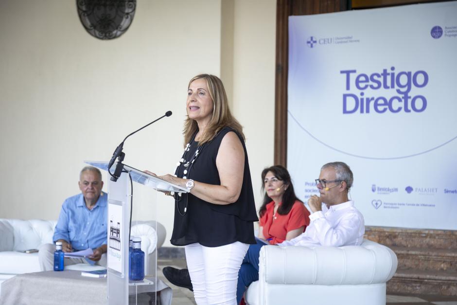Imagen de la intervención de Susana Marqués, alcaldesa de Benicasim, en la primera sesión de Testigo Directo