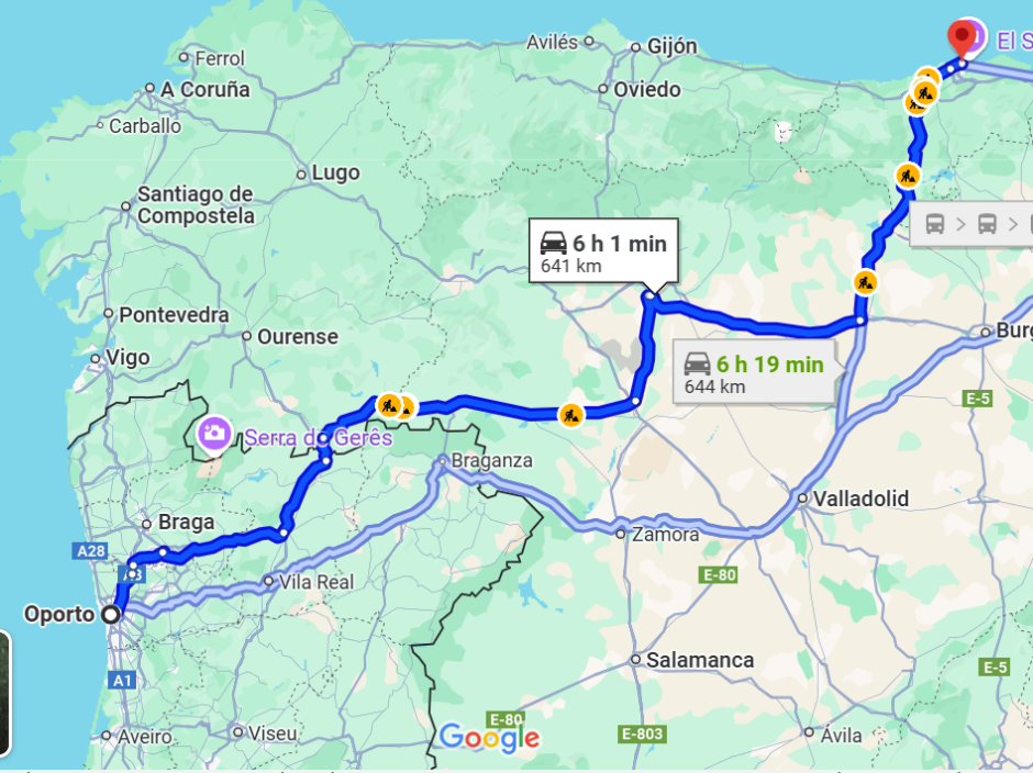 La ruta marcada en azul era la seguían los hermanos