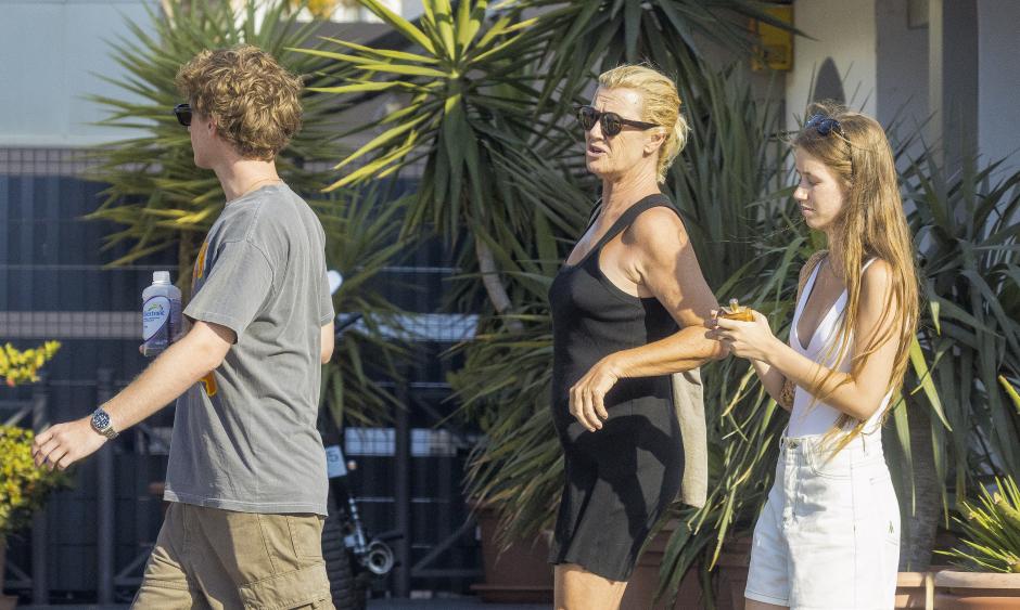 Actress Ana Duato, María Bernardeau and Miguel Fernández in Ibiza. July 7 2025