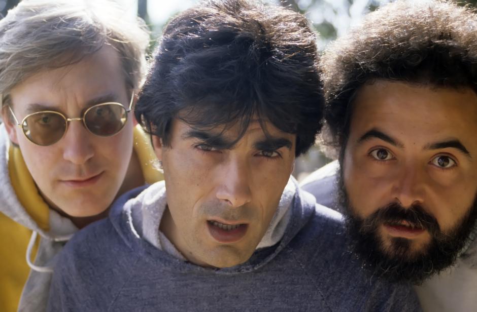 Posado del grupo Trinca, Josep María Mainat, Miguel Ángel Pasqual y Toni Cruz