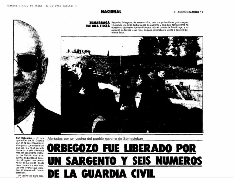Liberación de Orbegozo en Diario 16