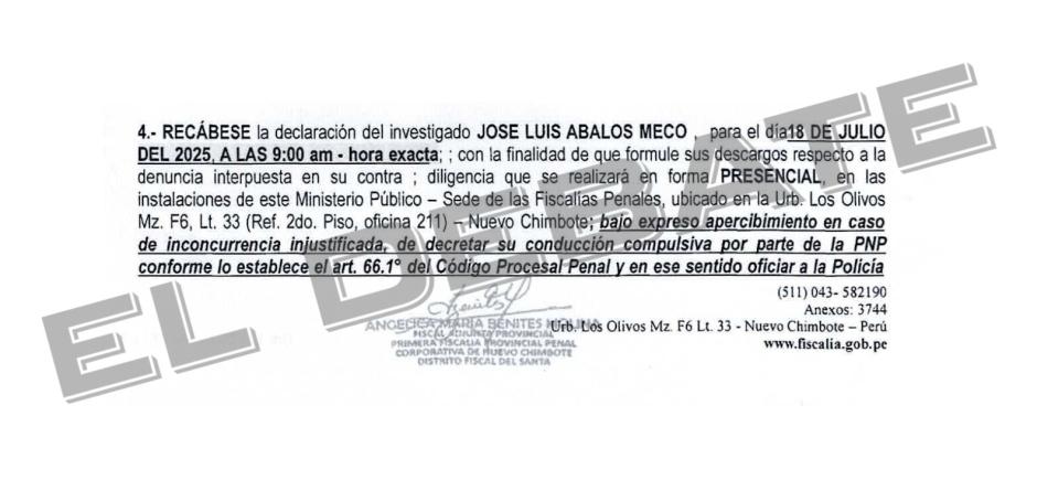 El Ministerio Público del país andino amenaza con mandar a la Policía si el exminsitro no se presenta